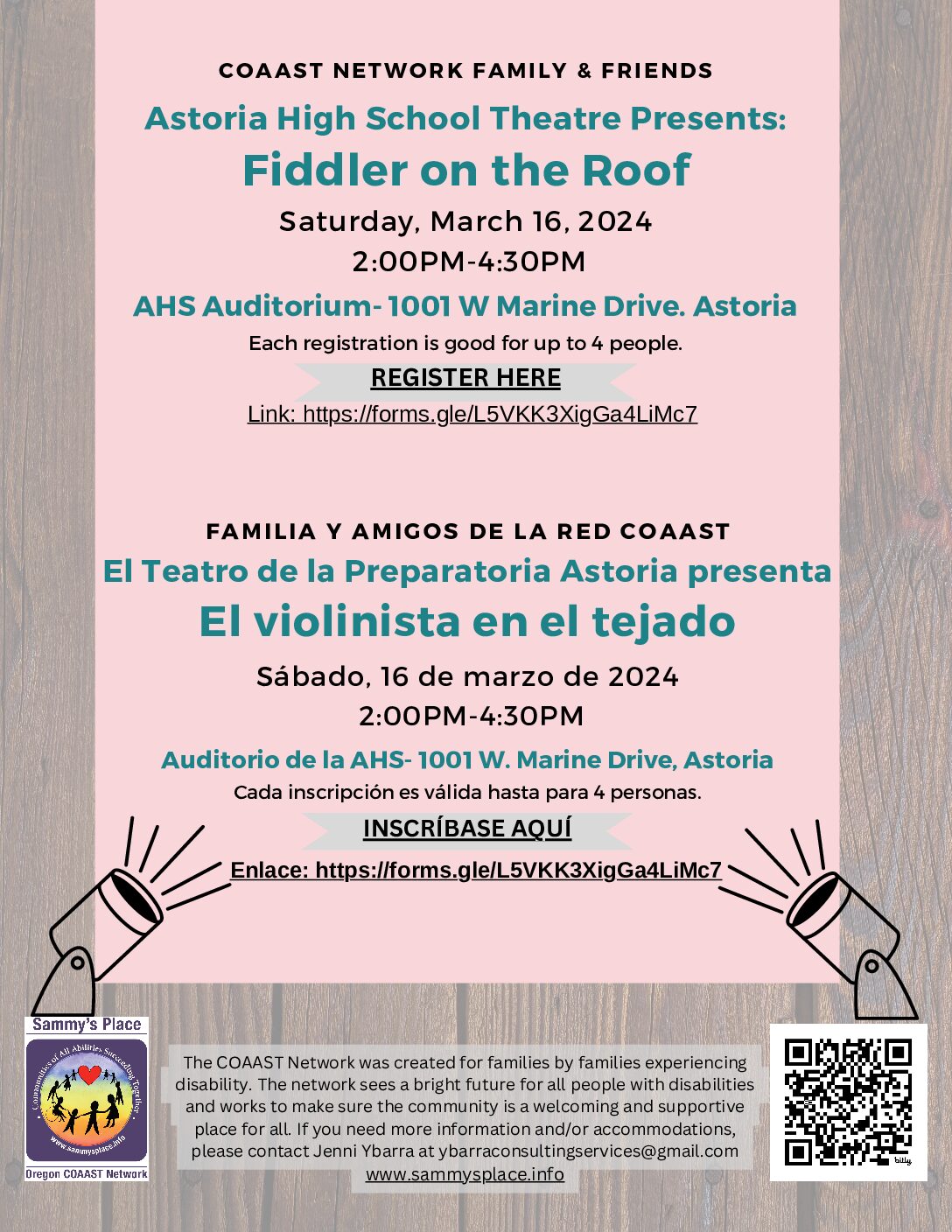 Clatsop County- Fiddler on the Roof FREE 3/16